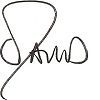 A picture of the signature of a person.