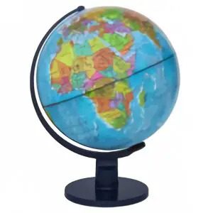 A globe with a map of africa on it.