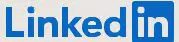 A blue and white logo for linkedin.
