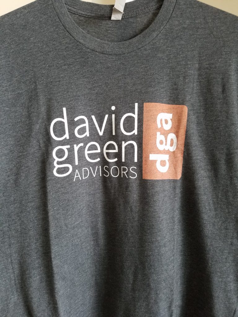 A close up of the logo on a t-shirt