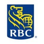 A blue and yellow rbc logo on top of a white background.